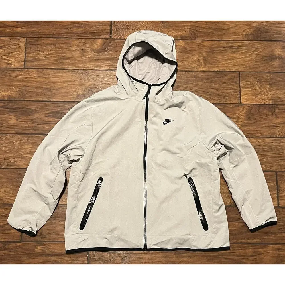 Nike Tech Full Zip Windbreaker Jacket Lined Mens 2XL Gray DQ4340-016 XXL